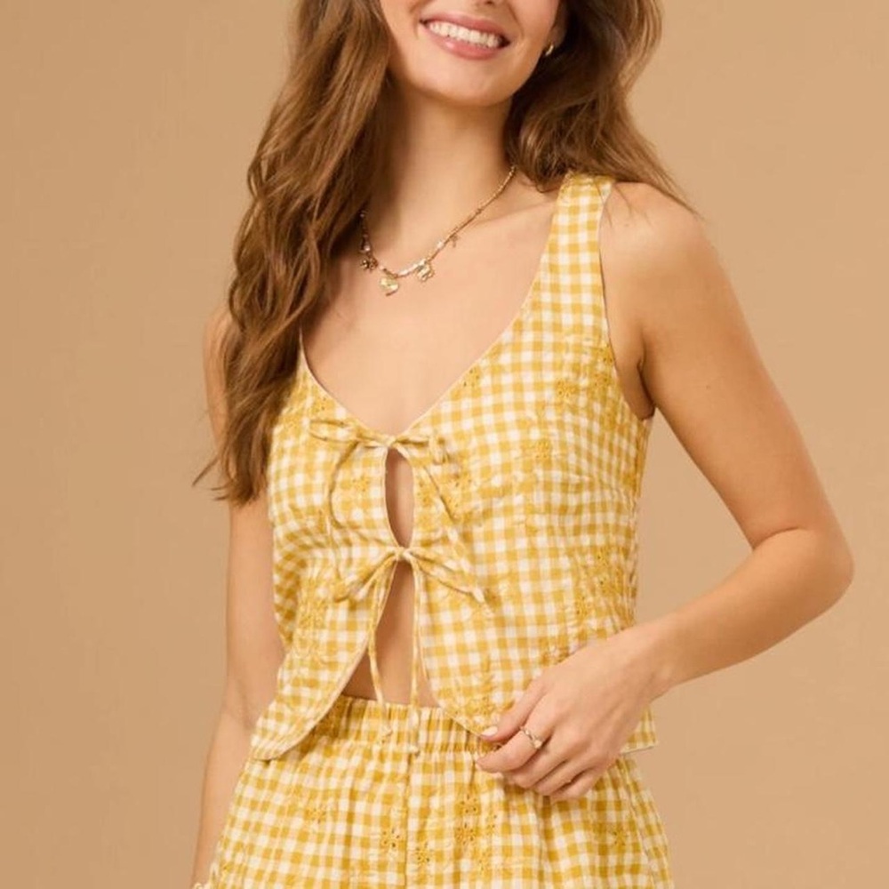 Altar’d State Yellow Gingham Set